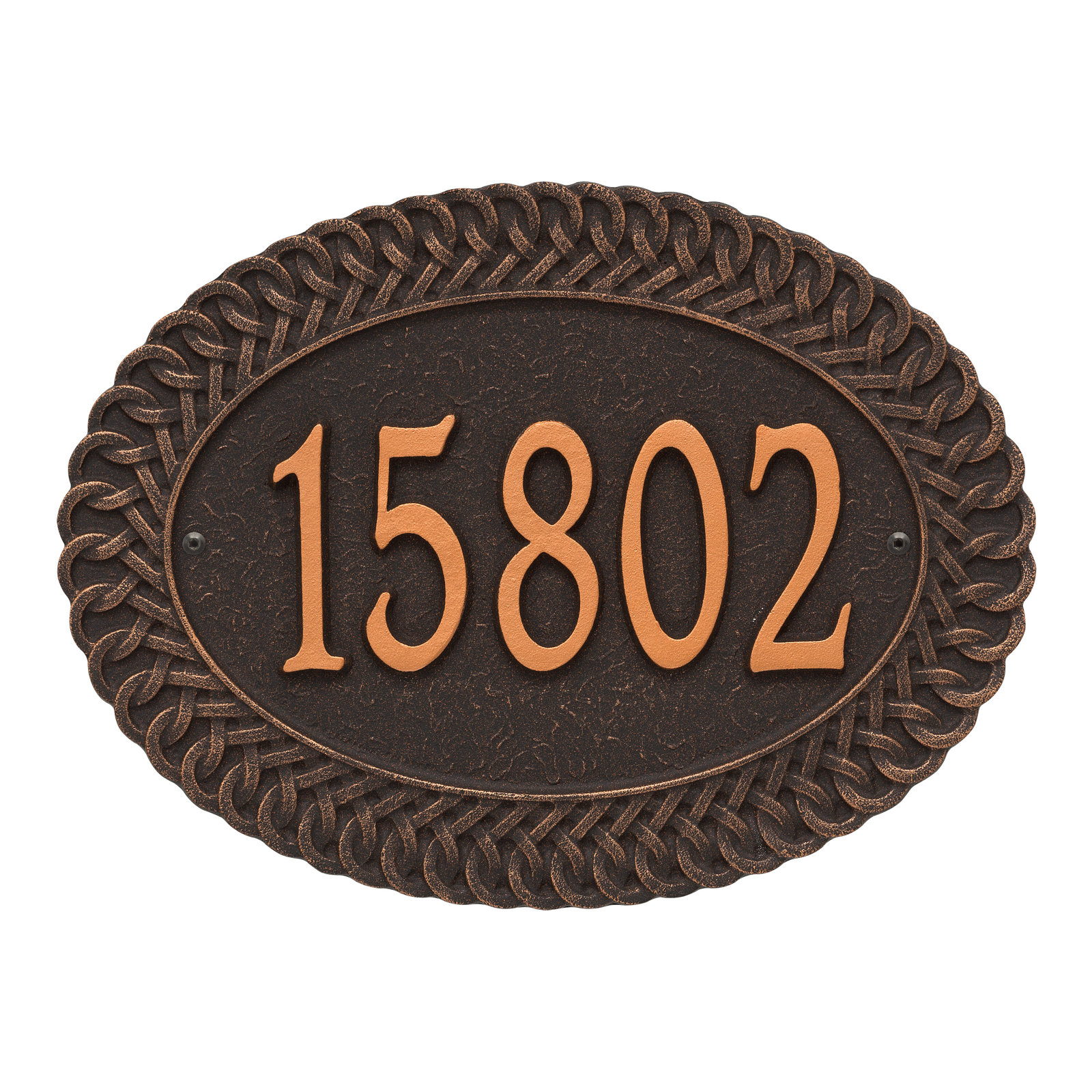 Personalized Standard 1-Line Wall Address Plaque, Oil Rubbed Bronze, Yes
