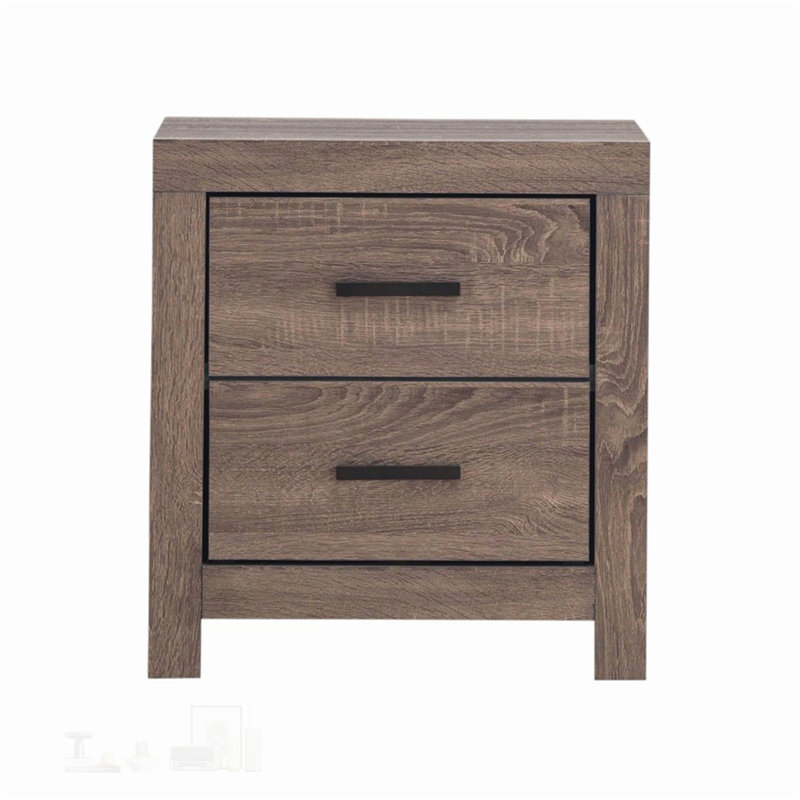Table de chevet en pin massif avec 2 tiroirs, durable et élégante pour le rangement de chevet organisé