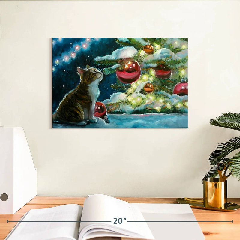 Chat de Noël, H 8 po x l 12 po