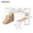 Metal Loft Bed with Built-in Work Station, Wardrobe, Storage Staircase and LED, White-1723304597