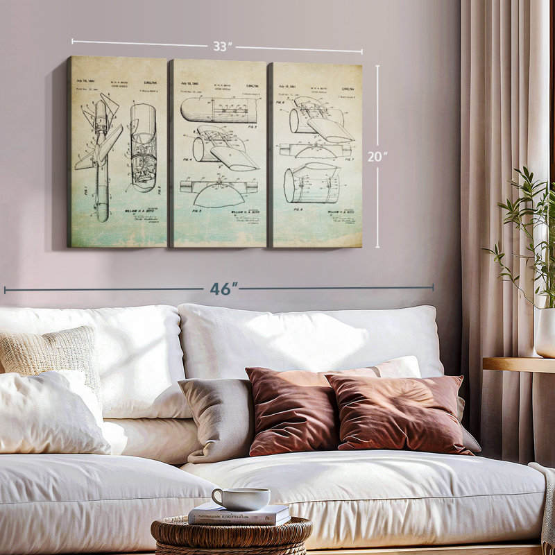 Impression sur toile Guidé Missile, H 20 po x l 33 po x P 1,25 po