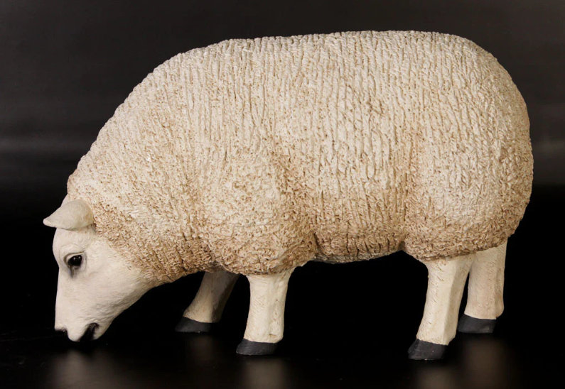 Brona Texelaar Baby Sheep Head Down Life Size Statue