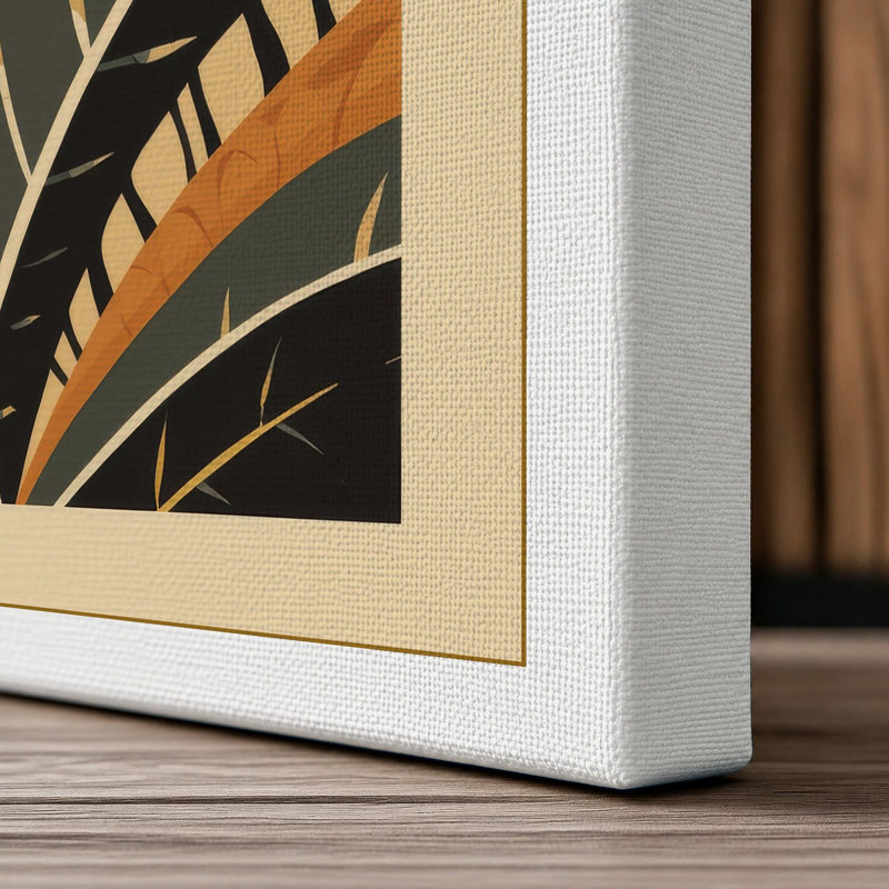 Tropical Fronds Composition Botanical - Wrapped Canvas, 24x16 - 61.0 x 40.6 cm, White Border