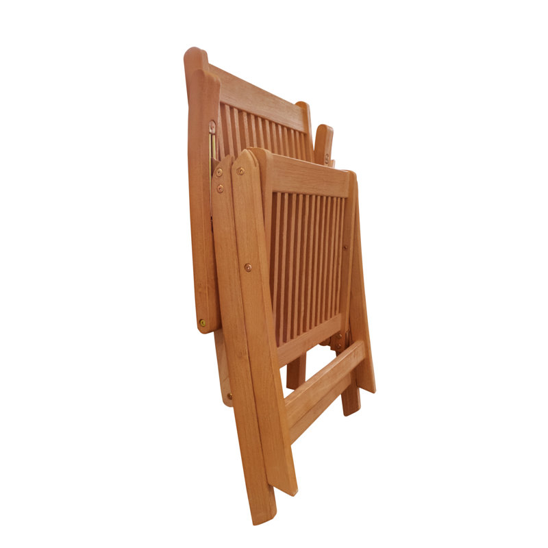 Chaise de patio pliante en eucalyptus Elmstead
