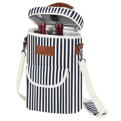Tirrinia Two Bottle Wine Carrie with Large Pockets