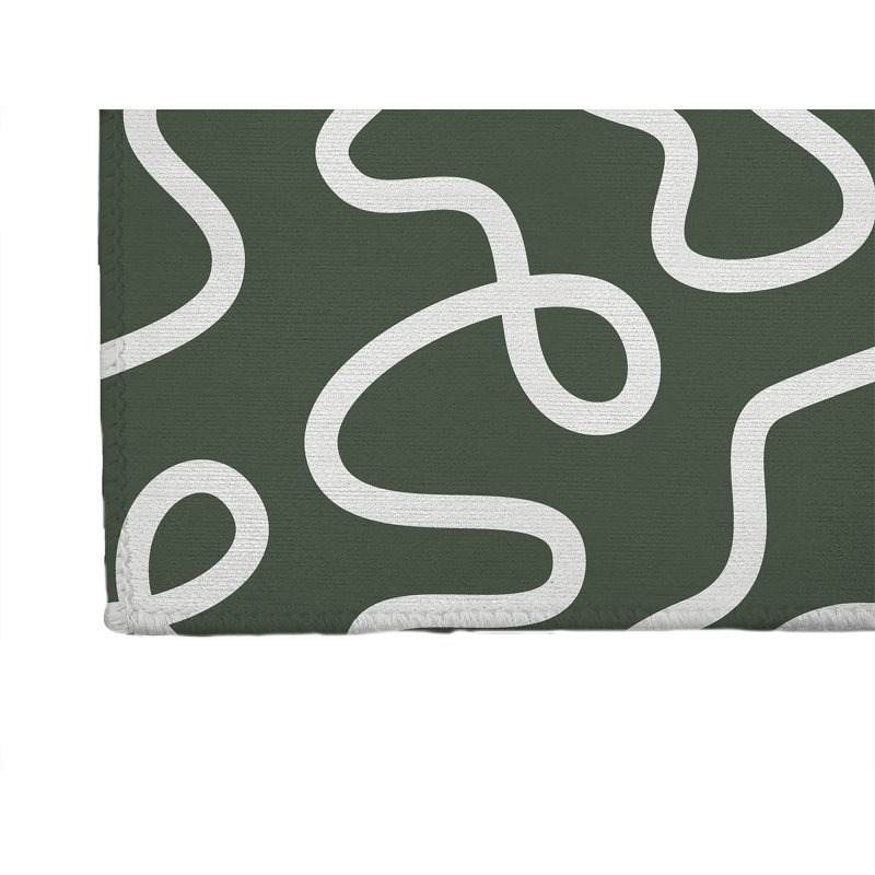 Squig Kids Play Mat, Chimichurri/Green, Rectangle 2' x 3'