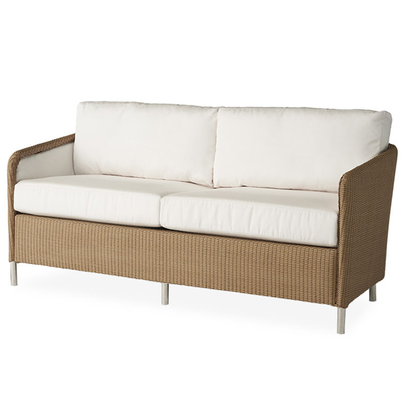Visions Outdoor 2 - Seat Patio Sofa, White, Canvas Natural