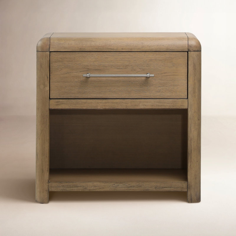 Tricia 1-Drawer Rubberwood Nightstand