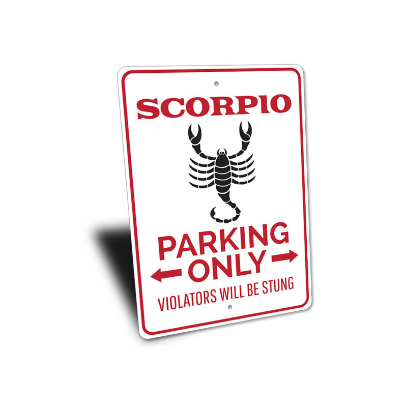 Enseigne Scorpion, H 14 po x l 10 po x P 0,04 po