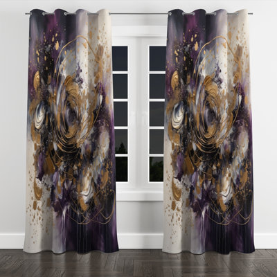Carrion - Abstract Marble Blackout Grommet Curtain - 1 panel