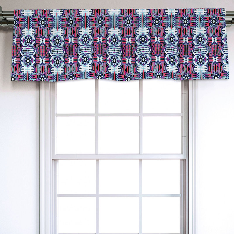 Sateen Ikat Ruffled Window Valance