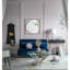 Miroir coquelicot 32 x 1 x 32 po avec cadre en métal doré, miroir de style bureau, faisant briller les salons
