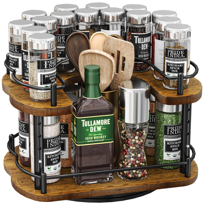 Freestanding Spice Rack with Adjustable Racks