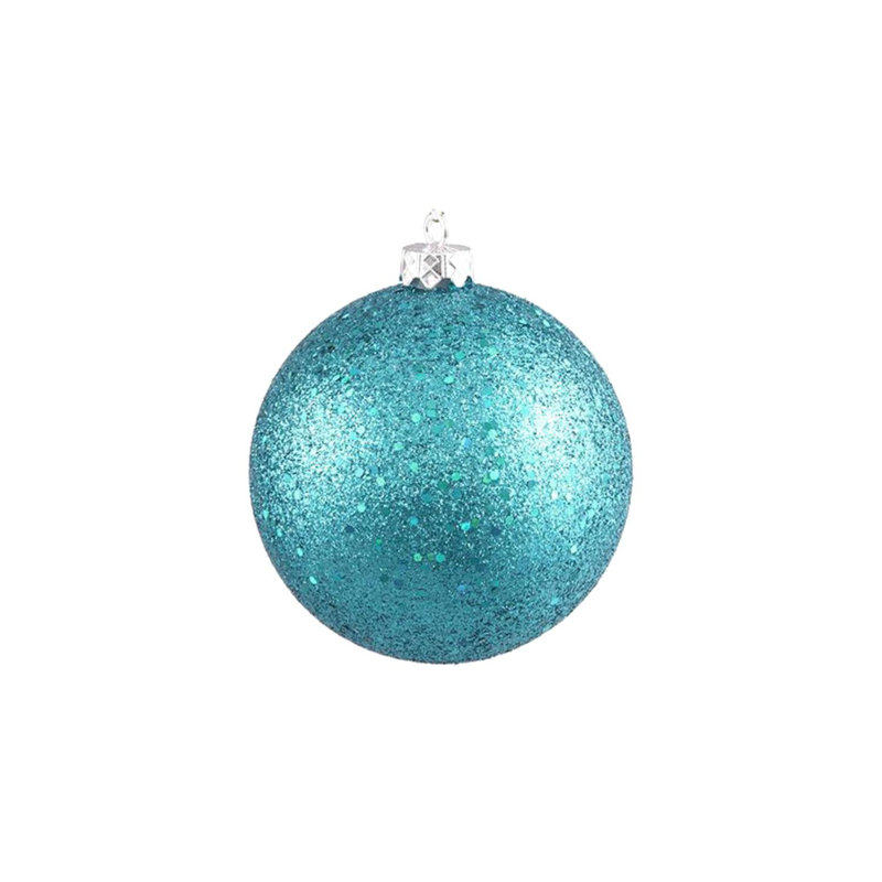 Shatterproof Christmas Ball Ornament, 4" H x 4" W x 4" D, Turquoise Blue