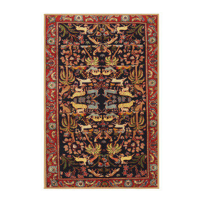 Tapis traditionnel rouge / crème / jaune