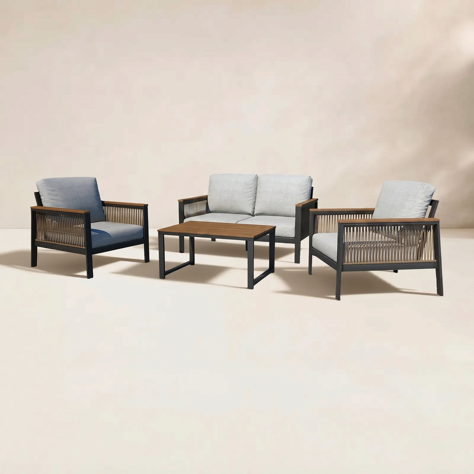 Townsend 4-Person Sunbrella® Patio Seating Group, Canvas Granite