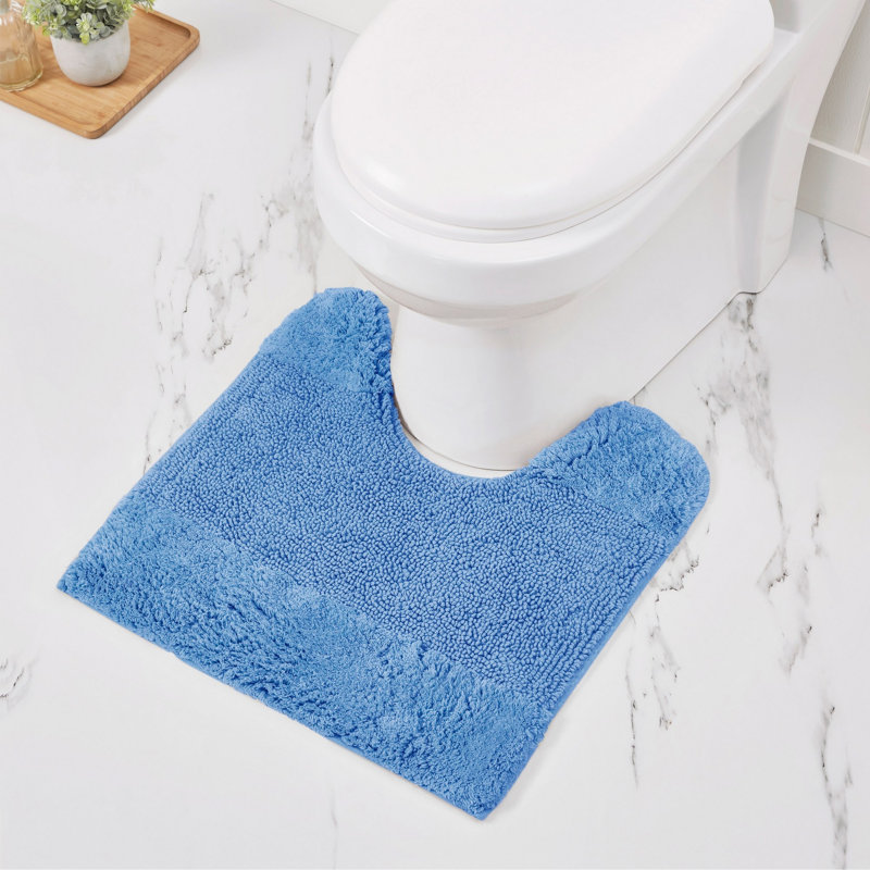 Granada 100% Cotton Tufted Contour Bath Rug – Soft, Absorbent, Non-Slip, Machine Washable Luxurious Solid U-shaped Toilet Rug