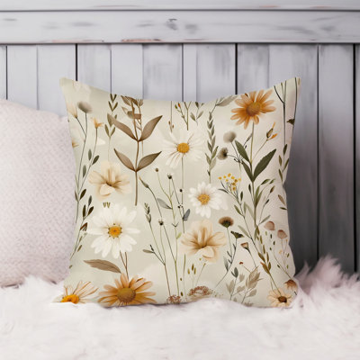 Floral Flower Cottagecore Pattern - II Cottage Throw Pillow Cover