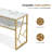 White Sofa Table, Narrow Entryway Table With Storage Shelf, Faux Marble Top Console Table