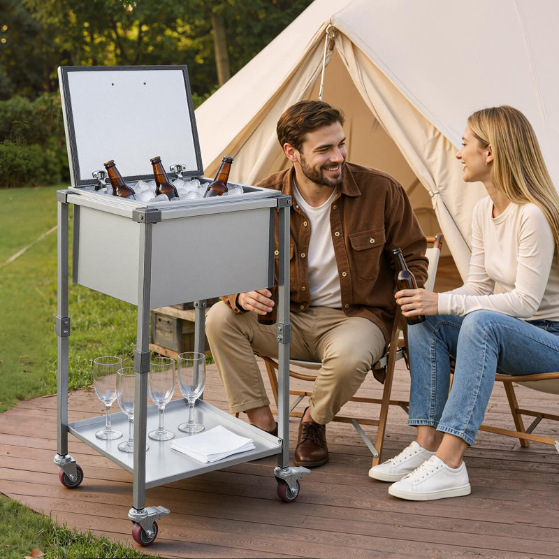 VEVOR 54.6 L Ice Chest Cooler in Silver