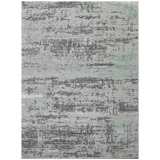 One-of-a-Kind Rectangle 8'10" x 11'10" Area Rug in Silver/Black/Green