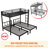 Metal Triple Bunk Bed Twin over Twin and Twin Bunk Bed with Ladder Convertible 3 Bunk Bed Frame (Black)