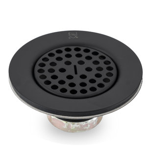 Shower Drain Cover (4-1/4 in Round) Replacement |Custom Drip Drain Grate |  Shower Base Strainer Grid (Matte Black)