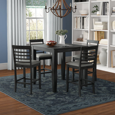 Ance 4-Person Solid Wood Square Counter Height Dining Set