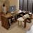 Light walnut L-Shaped Solid Wood desks-108205559