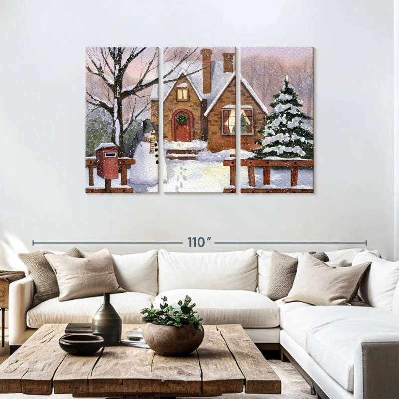 Bonhomme de neige Lelend Winter House, H 48 po x l 74 po