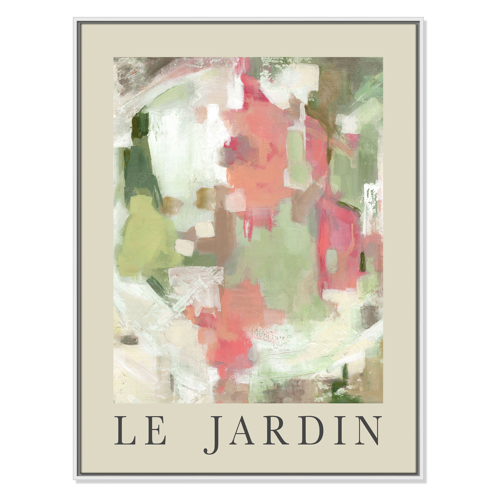 Botanical Poster Collection " Le Jardin " by Carol Robinson, No, 41.5" H x 31.5" W x 2" D, White Floater Frame