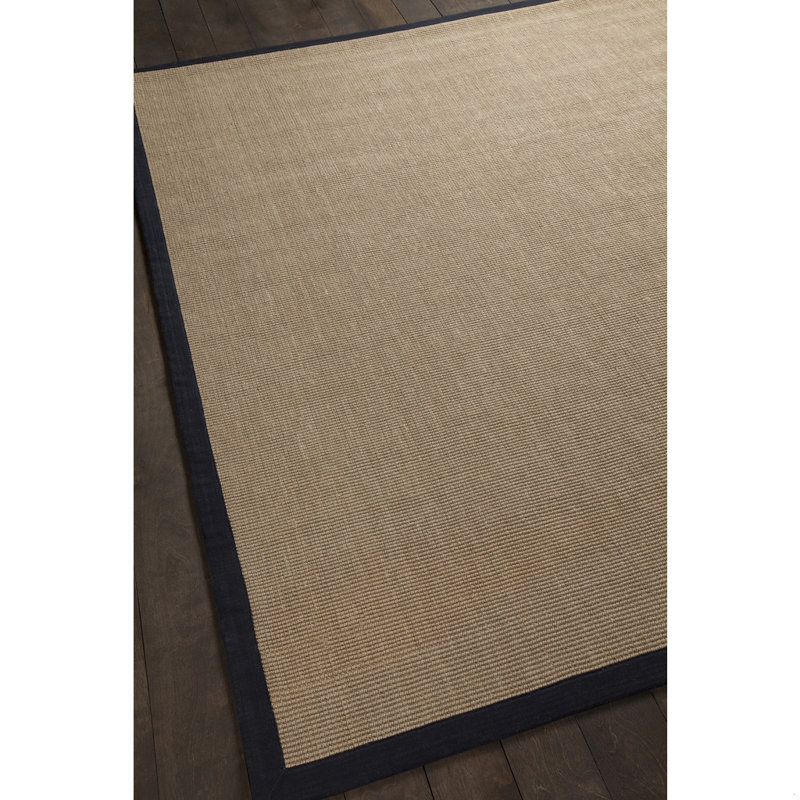 Eastwood Authentic Hand-Woven Handmade Jute & Sisal Black Border Area Rug, Runner 2'6" x 8', Black/Brown