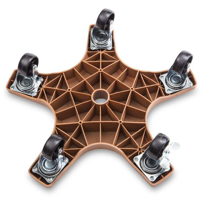 Terracotta Hexagon UV Resistant Plastic Plant Caddy with Wheels