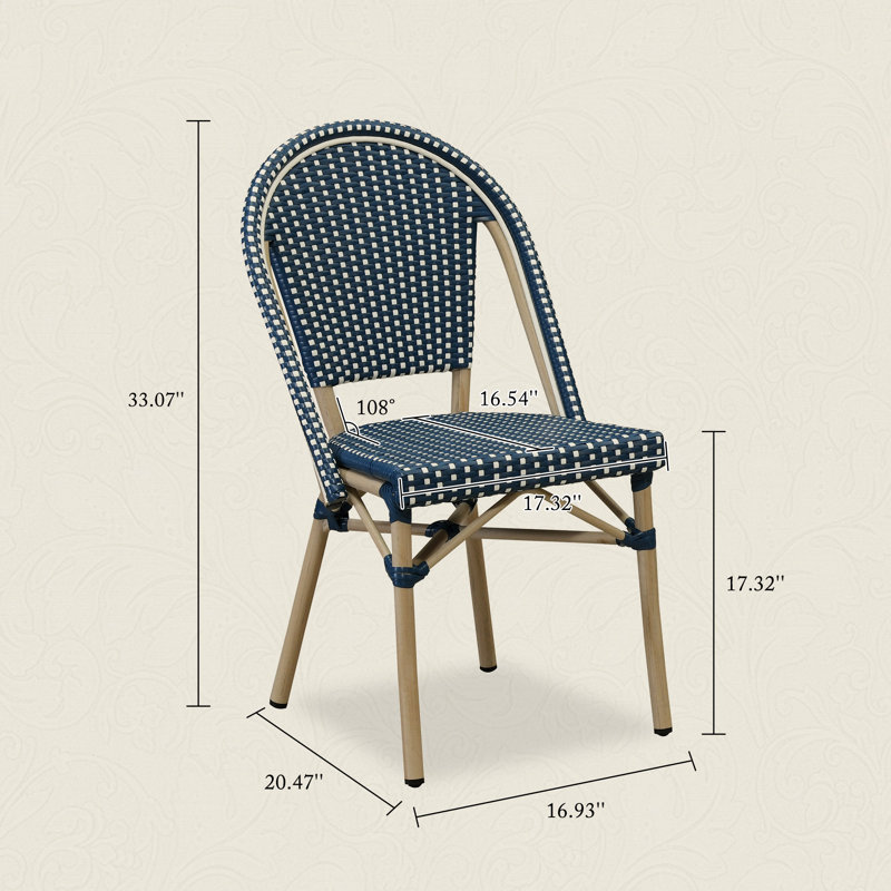 Ensemble de 2 chaises bistro PURPLE LEAF, Bleu marine