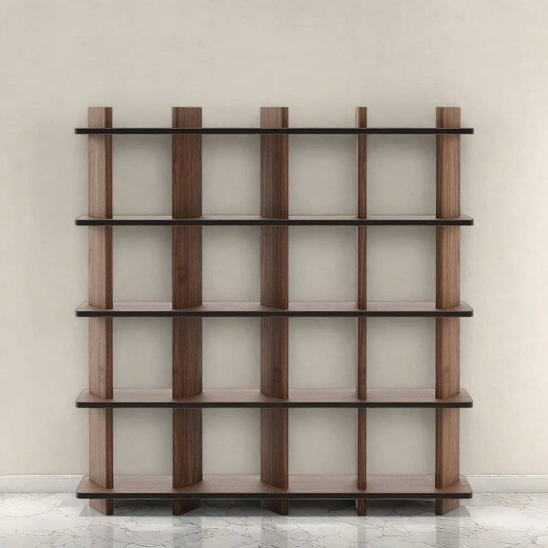 Makinley, (5 tablettes) H 70,8 po x l 62,9 po x P 11,8 po, Marron foncé
