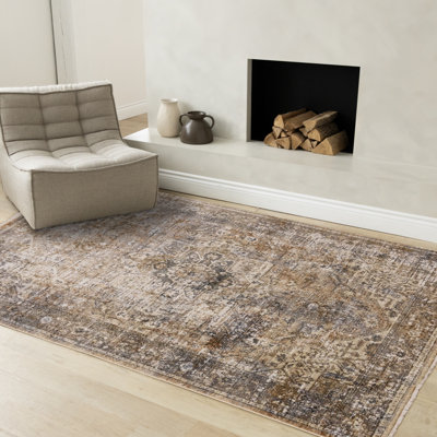 Tapis d'intérieur oriental oriental beige
