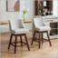 Tabouret de bar pivotant à hauteur de comptoir 26 po - Tissu-141486997