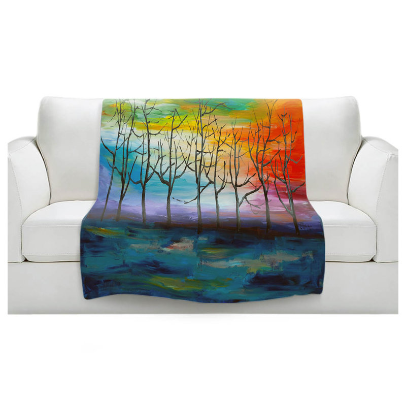 Couverture sherpae en arc-en-ciel 1, l 51 po x L 60 po