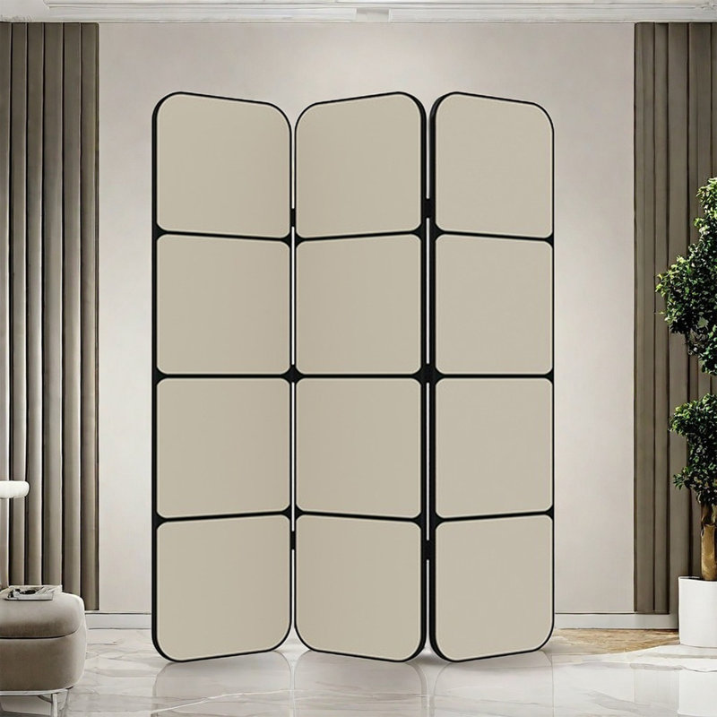 Paravent moderne et minimaliste crème, H 78,74 po x l 70,87 po x P 1,18 po