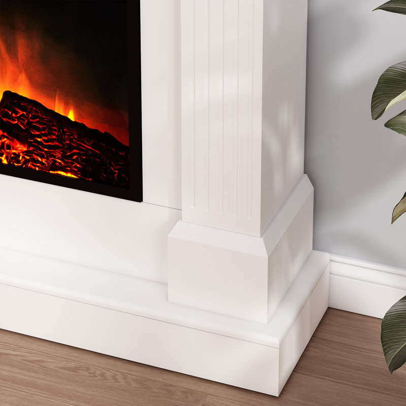 Electric Fireplace With Mantel, 43"W×11"D×40"H, 40" H x 43" W x 11" D