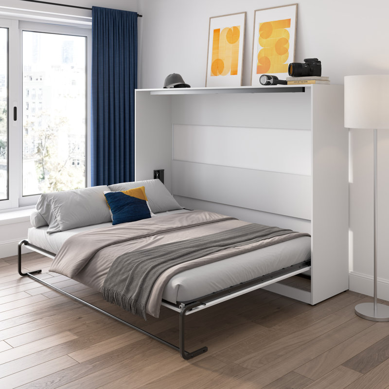 Grand lit escamotable horizontal 85 W en blanc, Grand, Blanc