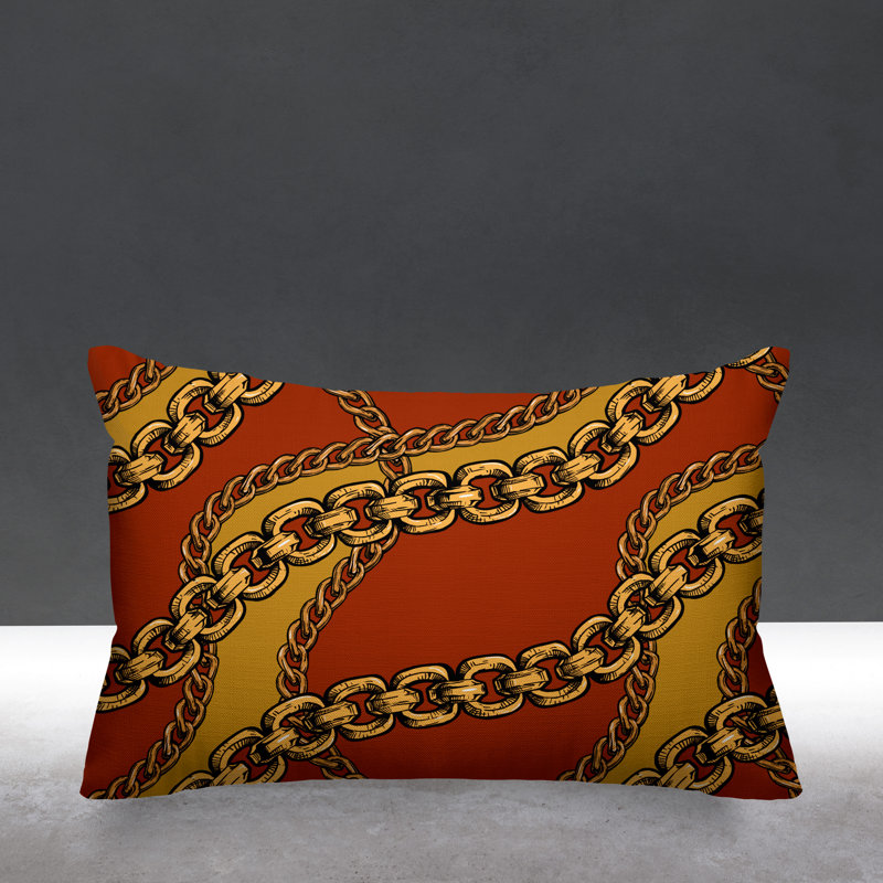 Housse de coussin d'extérieur carré Alessia, Orange, 14 po x 20 po, Rectangle
