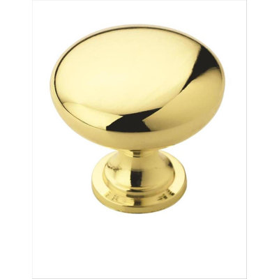 Edona 1-1/4 inch (32mm) Diameter Polished Brass Cabinet Knob
