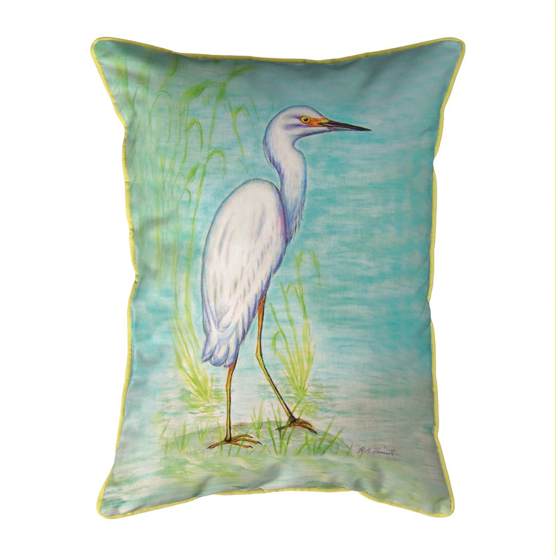 Housse de coussin décoratif intérieur / extérieur Snowy Egret Egret