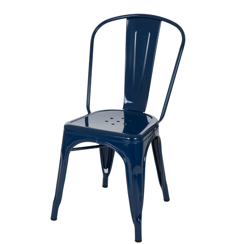 Chaise de salle à manger Metail, Bleu marine clair