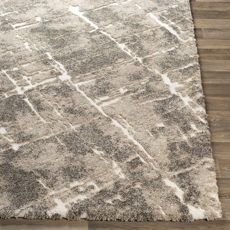 Tapis caramel / beige à motif abstrait Bartol, Rectangle 12 pi x 15 pi
