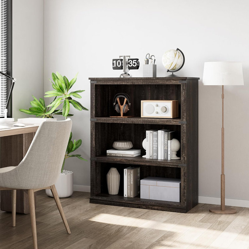 Bookcase, (3 Shelves) 101.5"H x 80"W x 30.5"D, Black