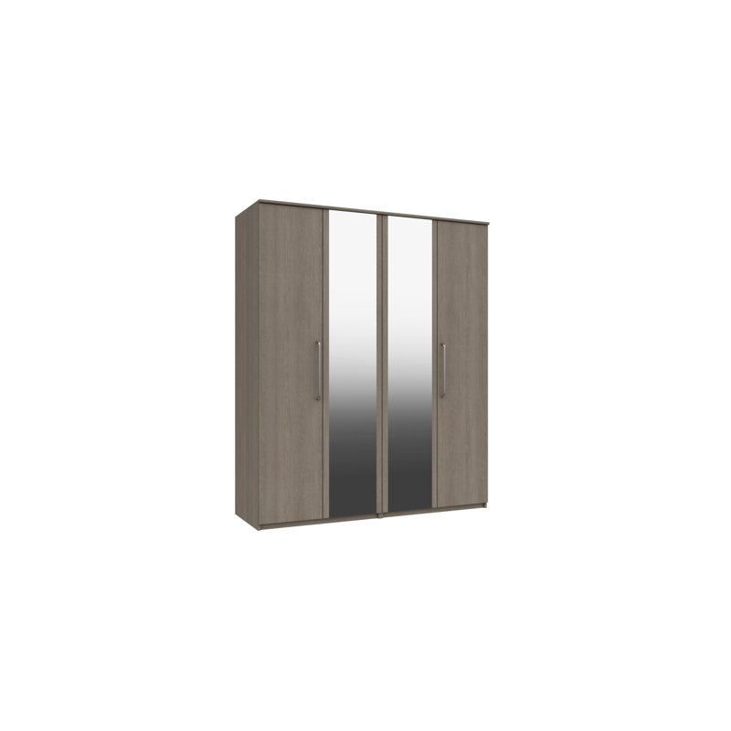 Bushnell 4 Door Manufactured Wood Wardrobe, Grey