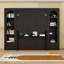 Queen Wood Murphy Bed with Storage Drawers, Shelves and LED Light Strips-115294557