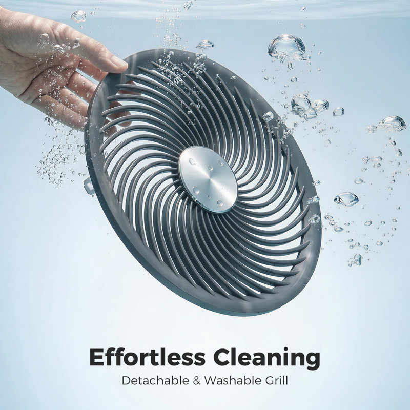 20dB Standing Fan, 70°+90° Auto Oscillating Fan with 8 Speeds